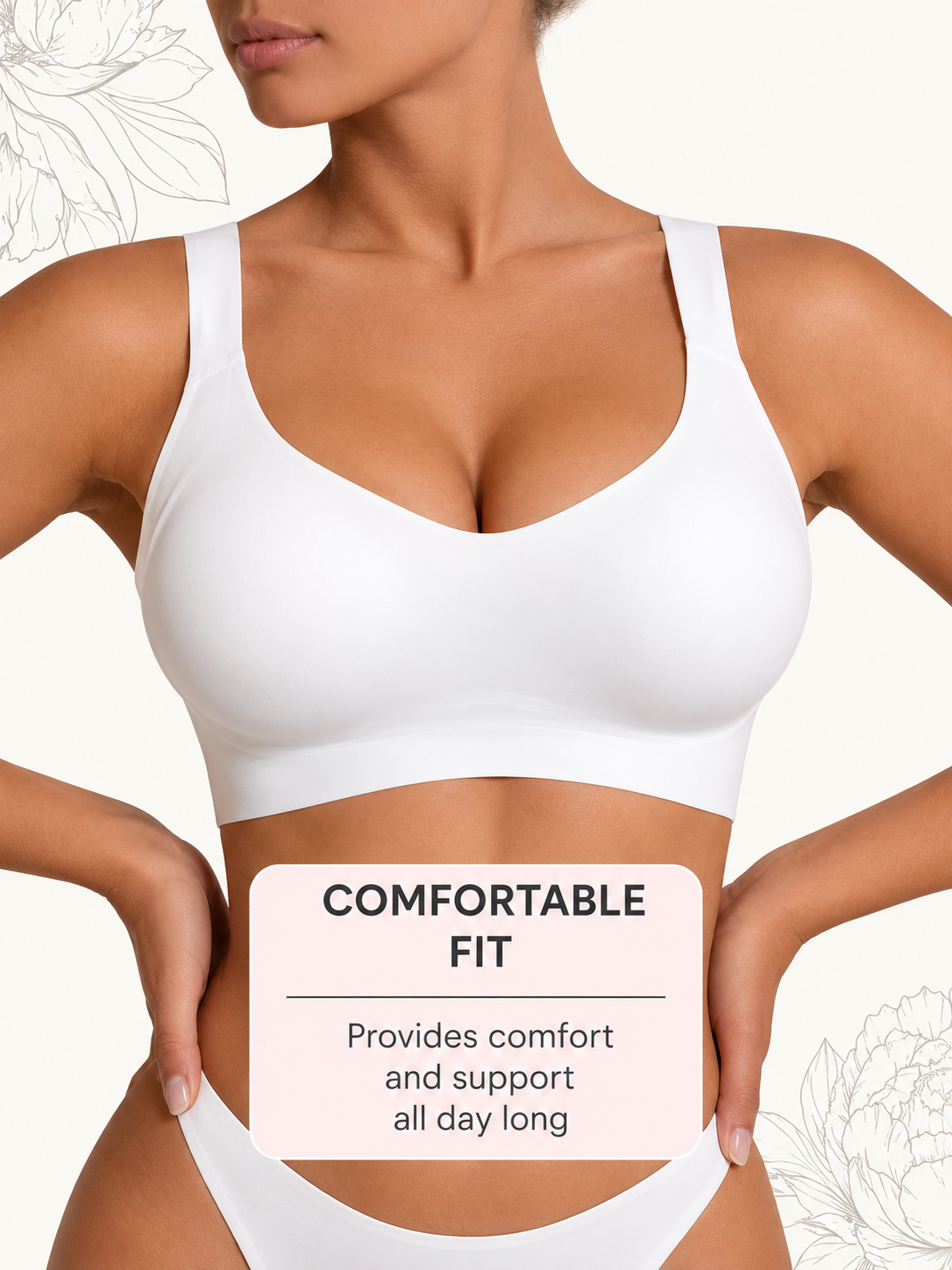 Seamless Top Bra - Milky White