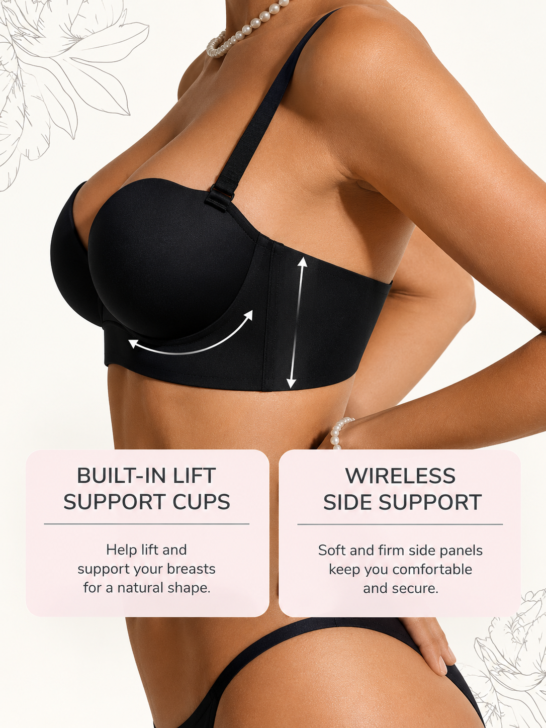 Seamless Bra Phlox - Black