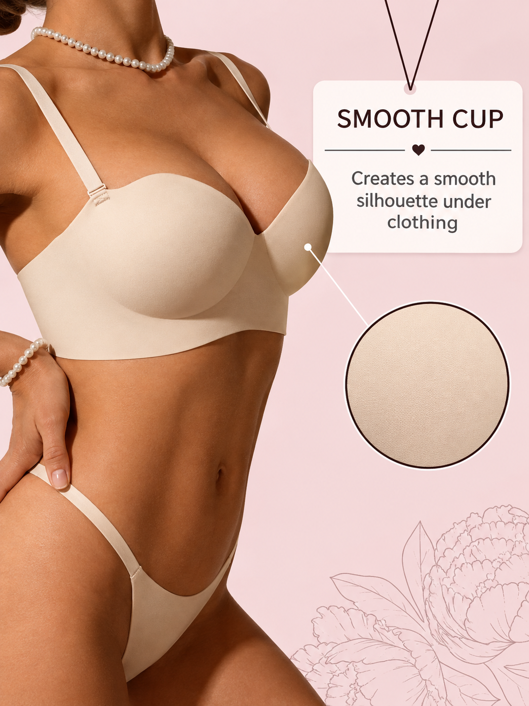 4336 Seamless Bra Phlox - Beige