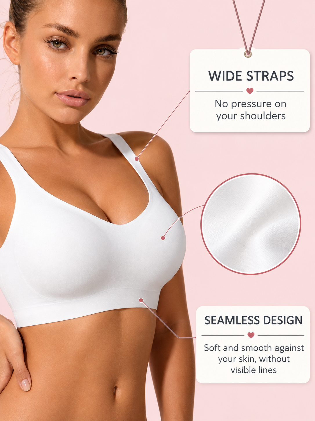 Seamless Top Bra - Milky White