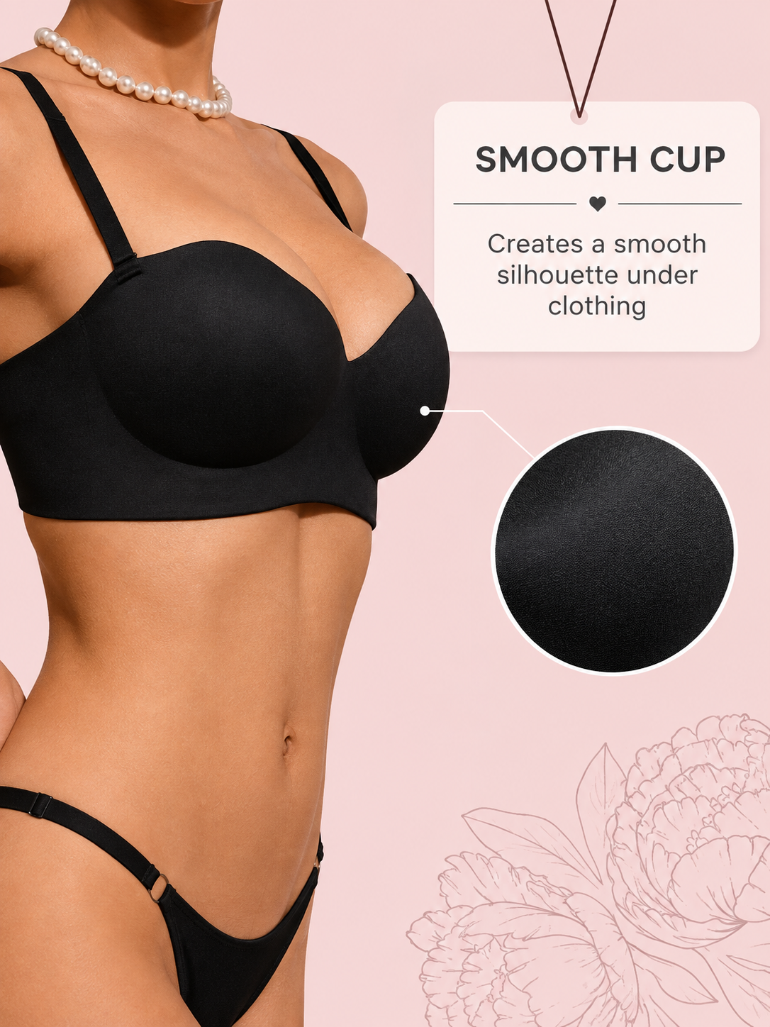 Seamless Bra Phlox - Black