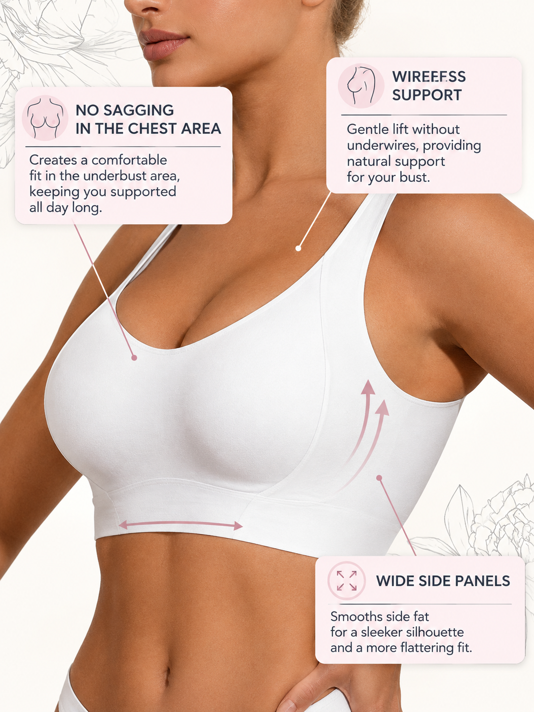 Seamless Top Bra - Milky White