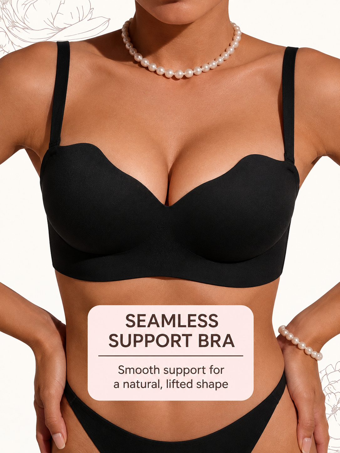 Seamless Bra Phlox - Black
