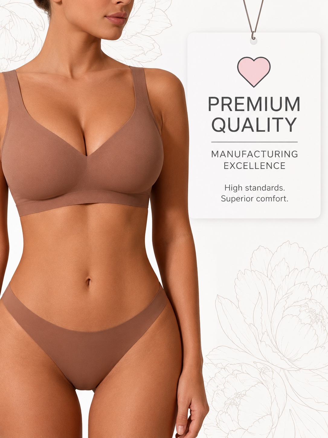 4359 Seamless Top Bra - Coffee