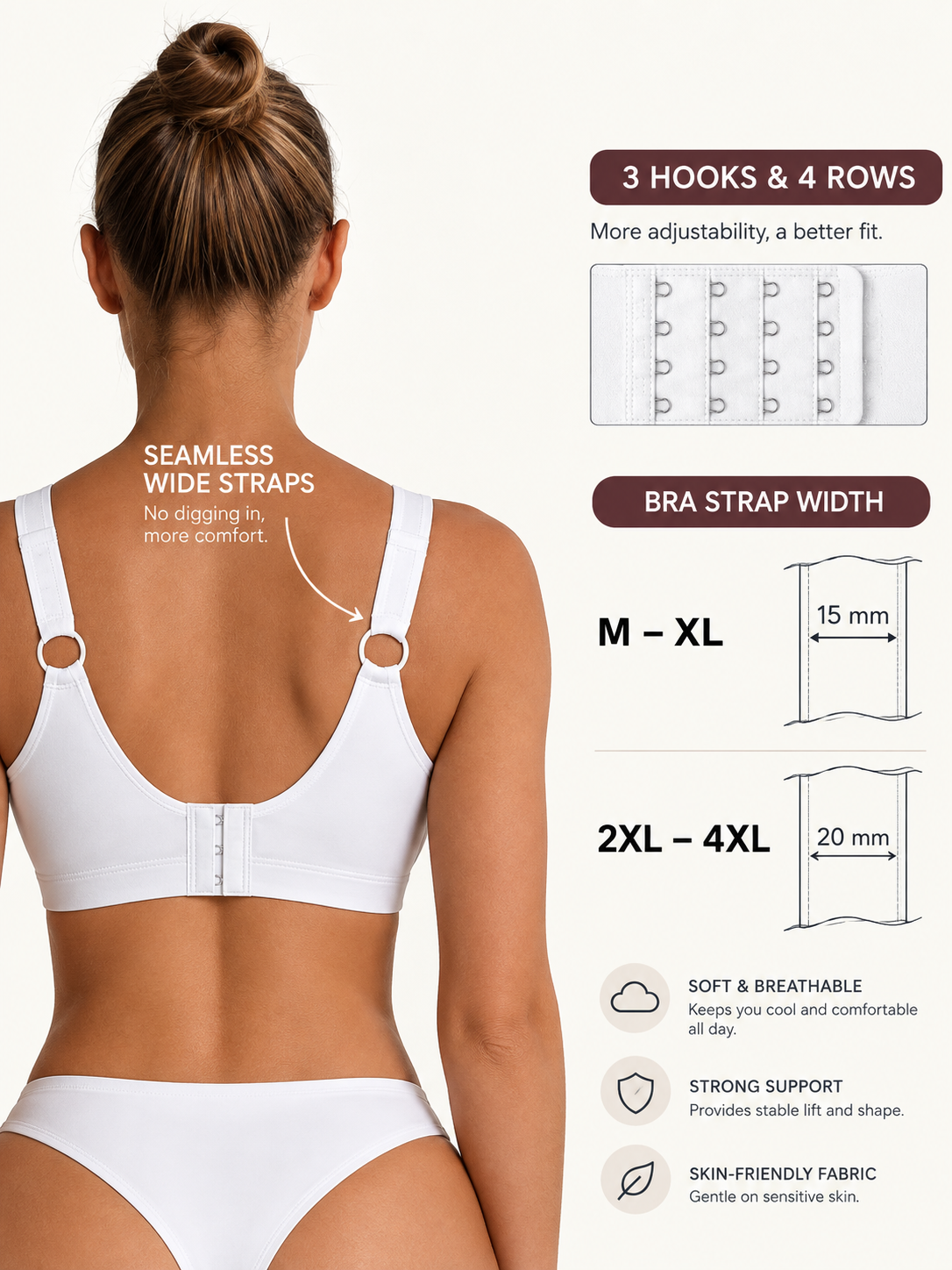 Seamless Top Bra - Milky White
