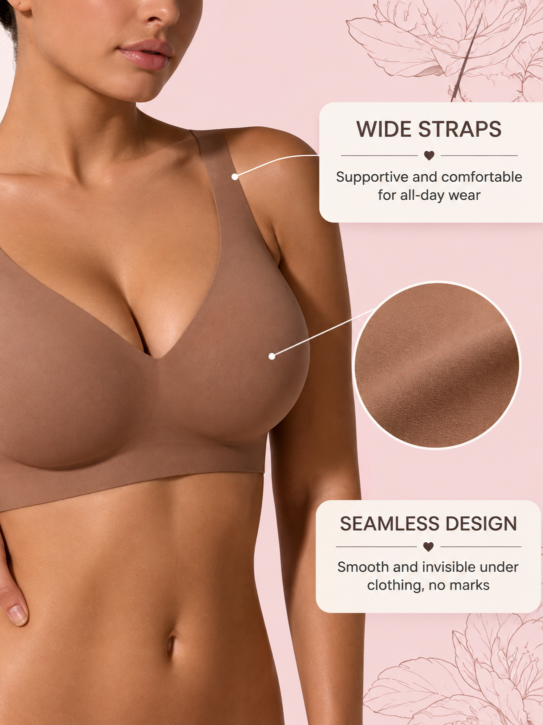 4359 Seamless Top Bra - Coffee