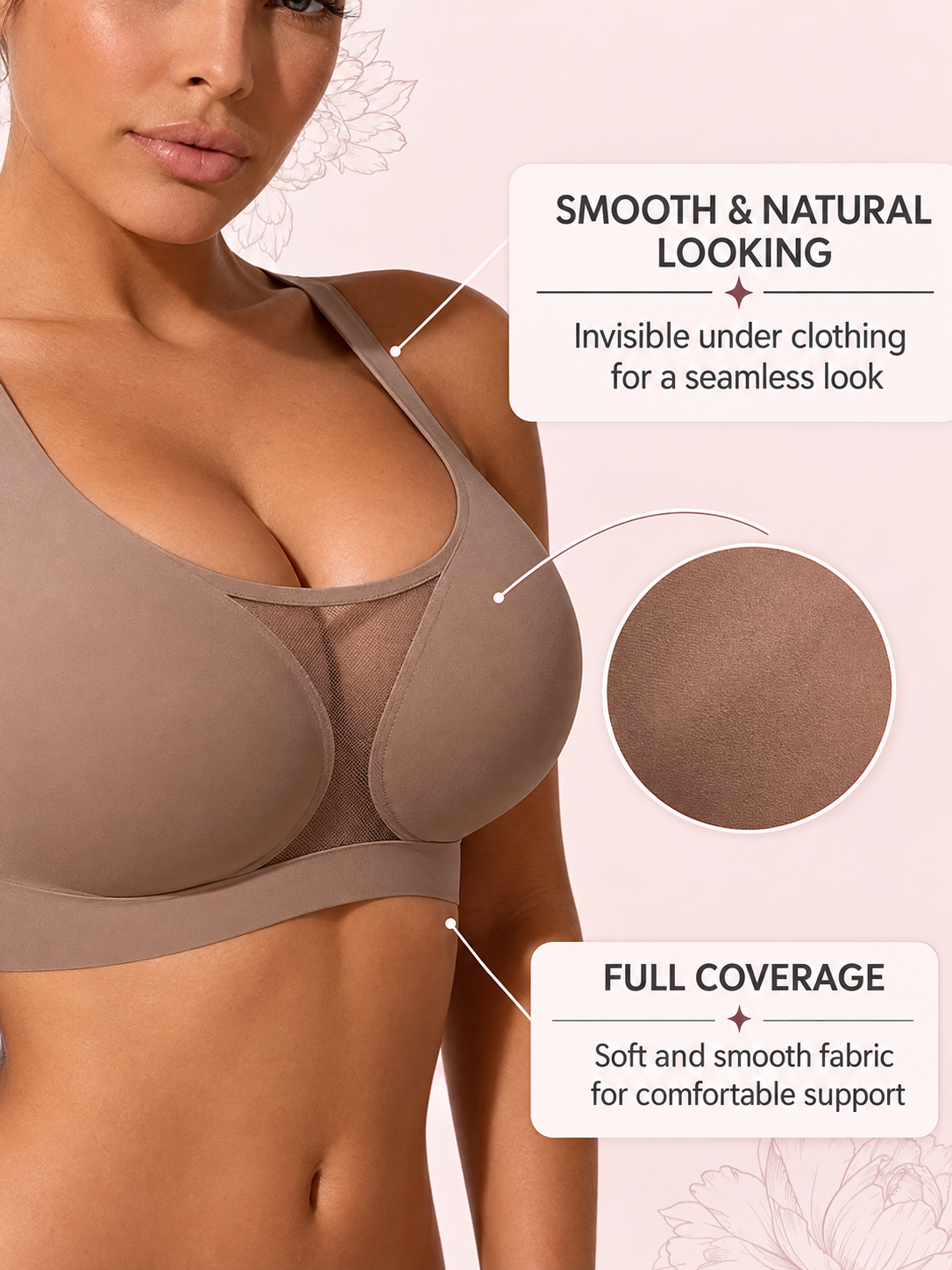 4469 Seamless Top Bra - Coffee